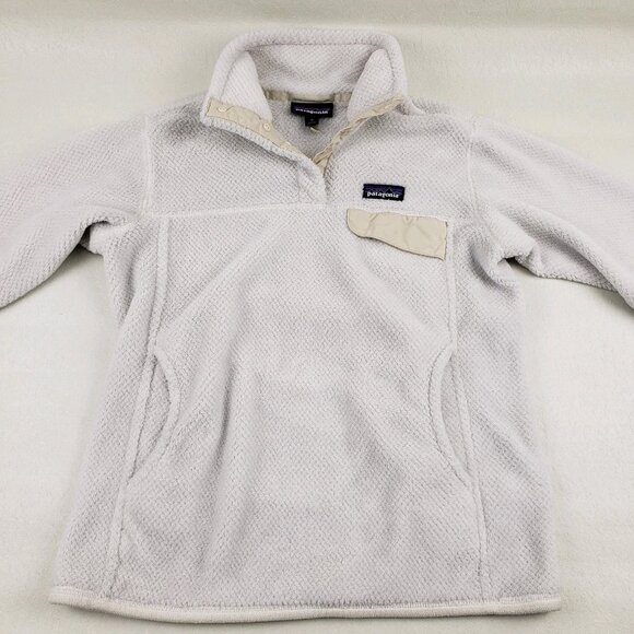 Patagonia Synchilla Snap T Fleece Pullover Womens Medium White Outdoor Jacket - Picture 4 of 12